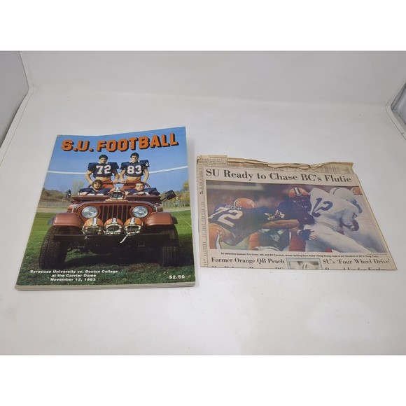 1983 Syracuse Orange Football Game Program & Newspaper NCAA Tim Green Mike Siano - Picture 1 of 16